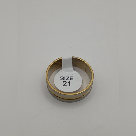 Stainless Steel Two Tone Ring Band For Men Size 21 U.S Size 10.25 - Picture 2 of 3